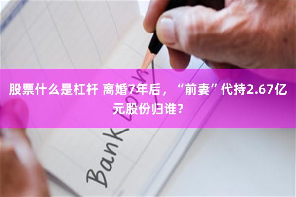 股票什么是杠杆 离婚7年后，“前妻”代持2.67亿元股份归谁？