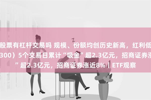 股票有杠杆交易吗 规模、份额均创历史新高，红利低波ETF基金（515300）5个交易日累计“吸金”超2.3亿元，招商证券涨近8%丨ETF观察