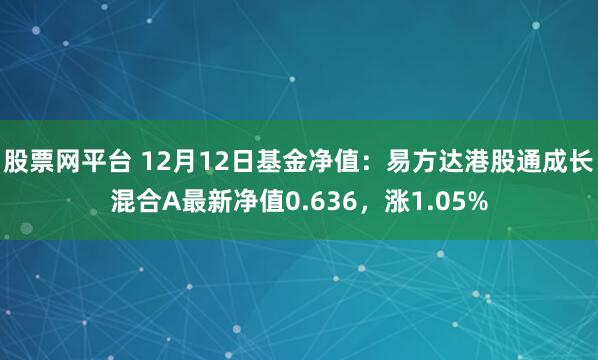 股票网平台 12月12日基金净值：易方达港股通成长混合A最新净值0.636，涨1.05%